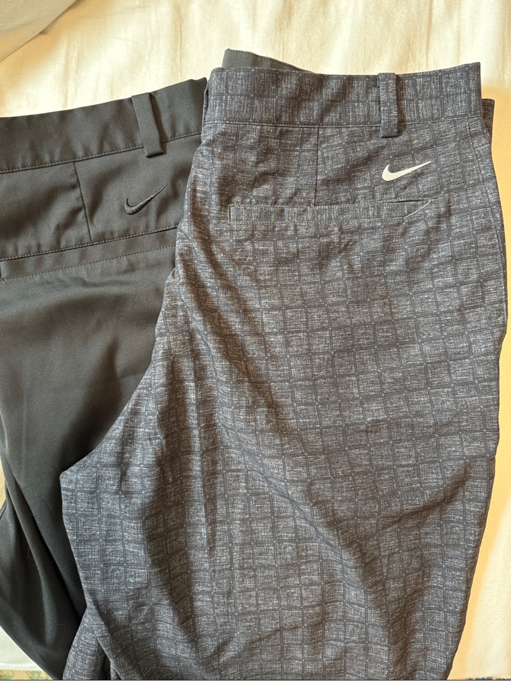 Nike Men's Golf Shorts — Black and Charcoal Pattern